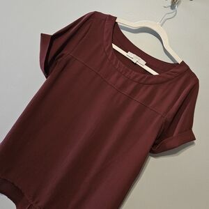 LOFT Burgundy Short Sleeve Top